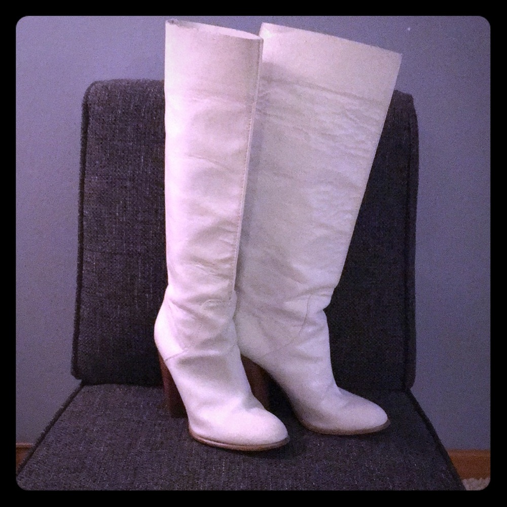 Marc Jacobs Tall White Leather Boots